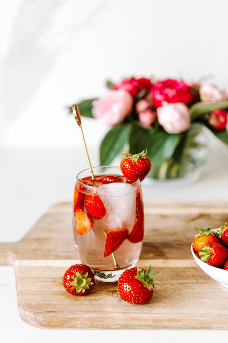 Lemon Cucumber and Strawberry Infused Water